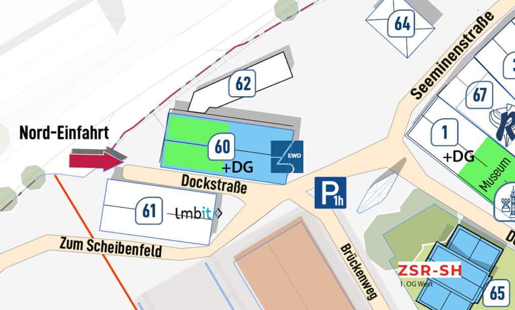 Westufer Maritim Park Gebäude 60 Lage